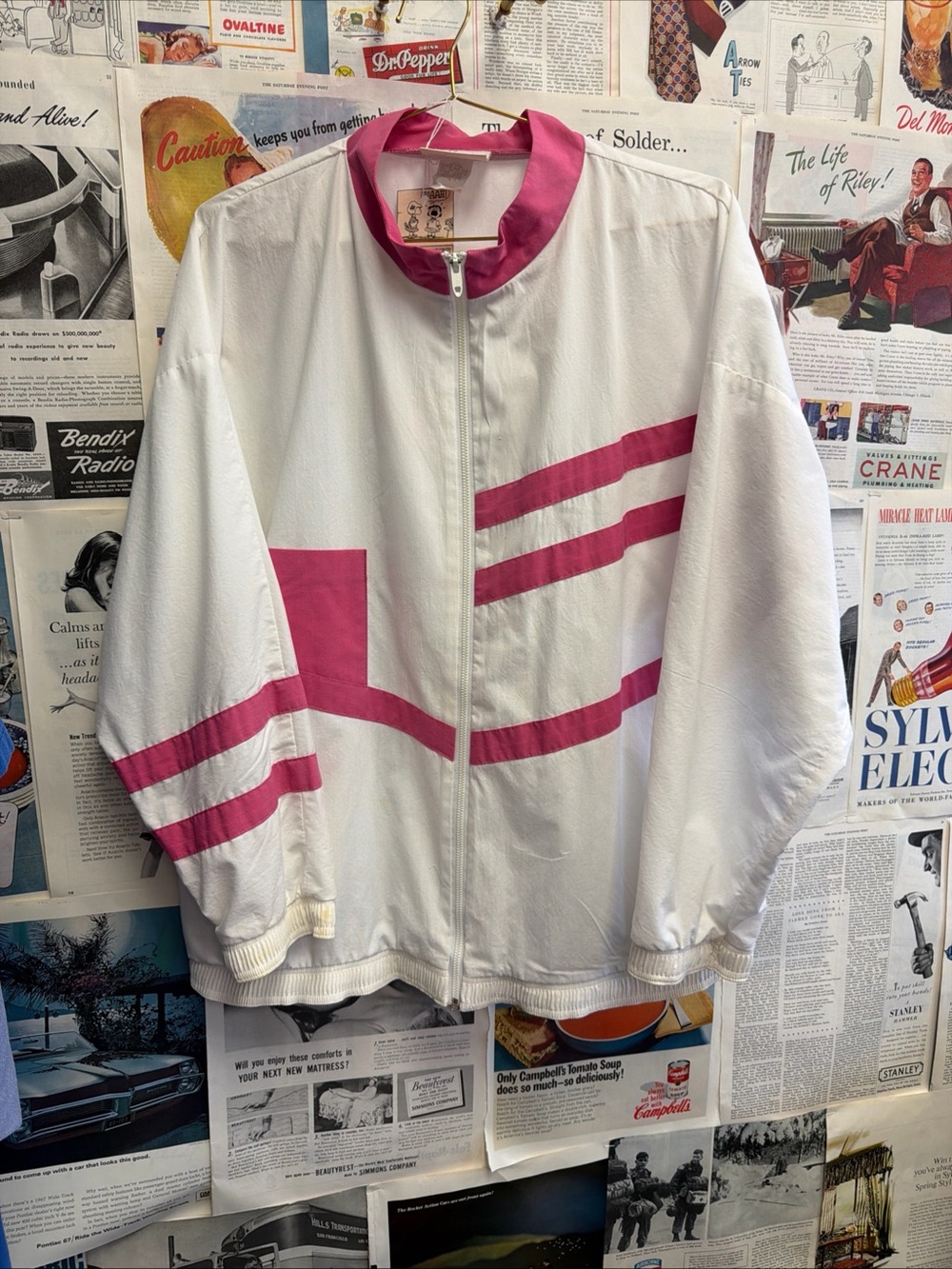 Vintage Pykettes Color Block Jacket Retro Track Size Medium